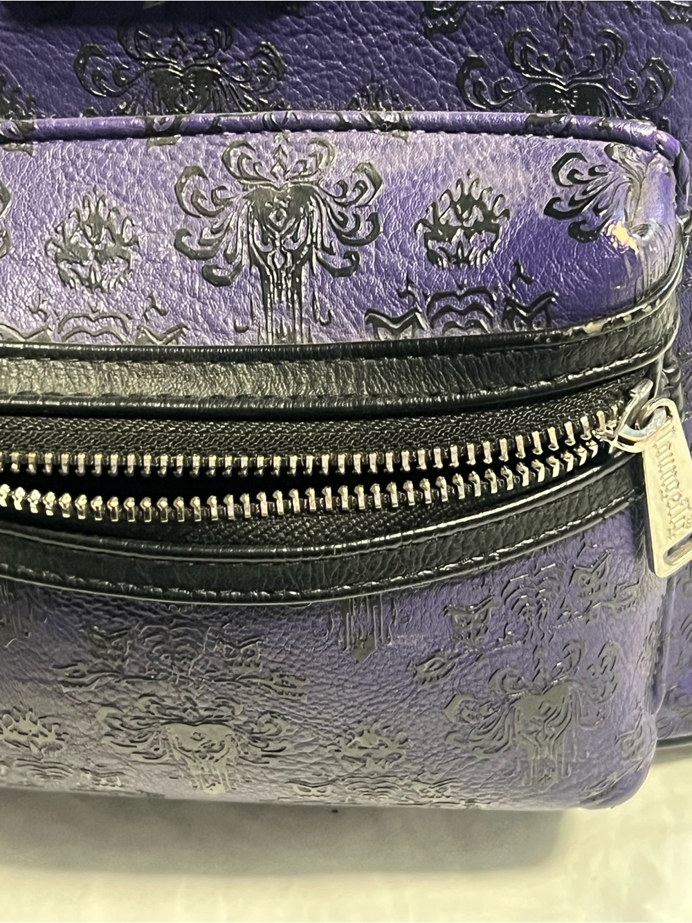 Loungefly Disney Parks Haunted Mansion Mini Backpack Purple/Black Used - Picture 4 of 8